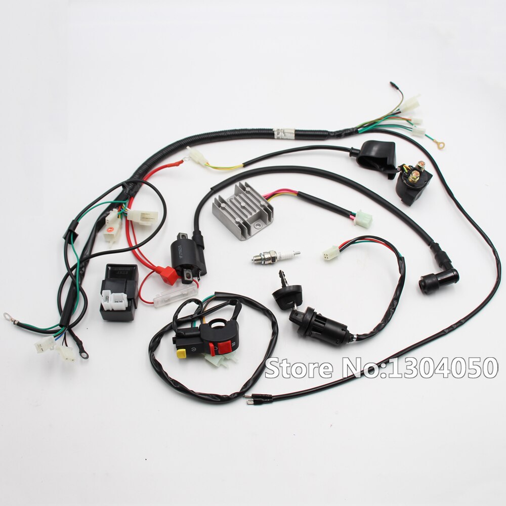 Complete Electrics Wiring Harness CDI Ignition Coil Switch D8EA Spark Plug Chinese Dirt Bike 150 200 250cc Zongshen Loncin