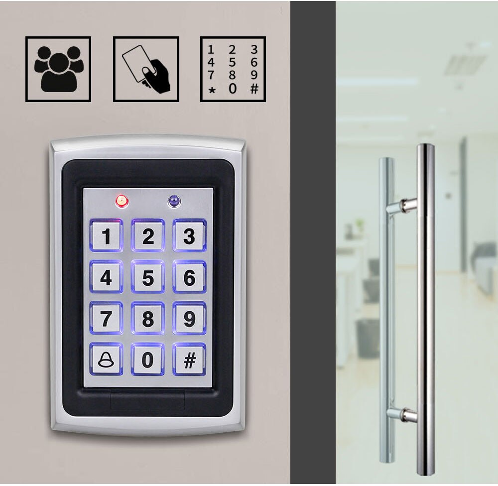 7612 Standalone Toegangscontrole Metalen Behuizing Rfid 125Khz Proximity Em Card Entry Lock Deur Toetsenbord Enkele Deur Toetsenbord Reader