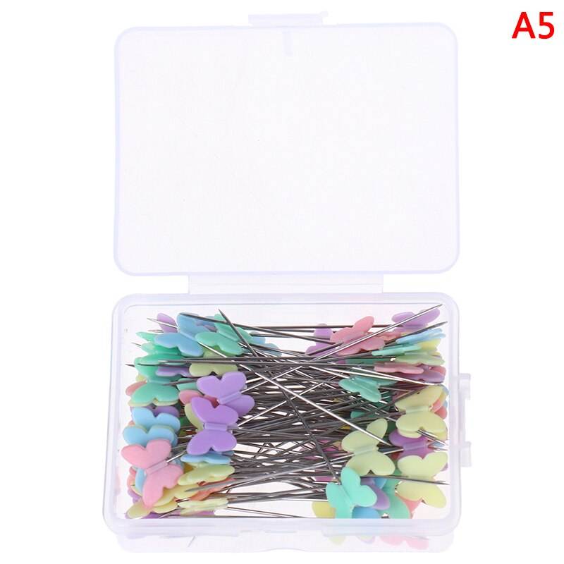 100Pcs Butterfly Flat Head Dressmaking Needle DIY Sewing Accessories Dressmaking Pins Embroidery Patchwork Pins: Ivory