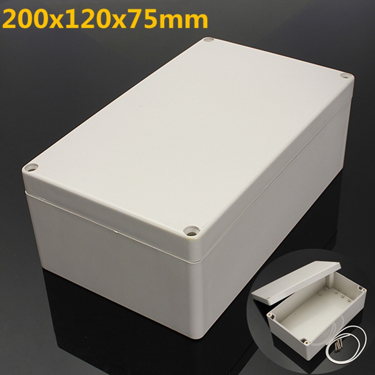 6 Size Waterproof Plastic Enclosure Box Electronic Project Instrument Case Electrical Project Box Outdoor Junction Box Housing: B 200x120x75