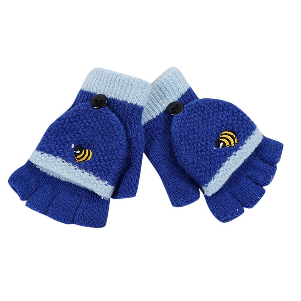 ARLONEET Toddler baby fingerless gloves Cotton knitted Warm winter gloves kids Girls Boys Winter cartoon Gloves: DB