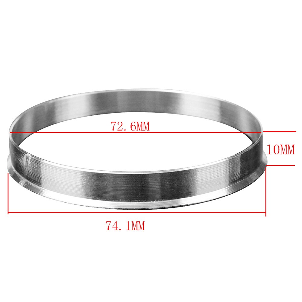 4 Stks/set Aluminium Hub Centric Ring Wiel Spacer Od = 74.1Mm Id = 72.6Mm Auto Wiel Boring Center kraag