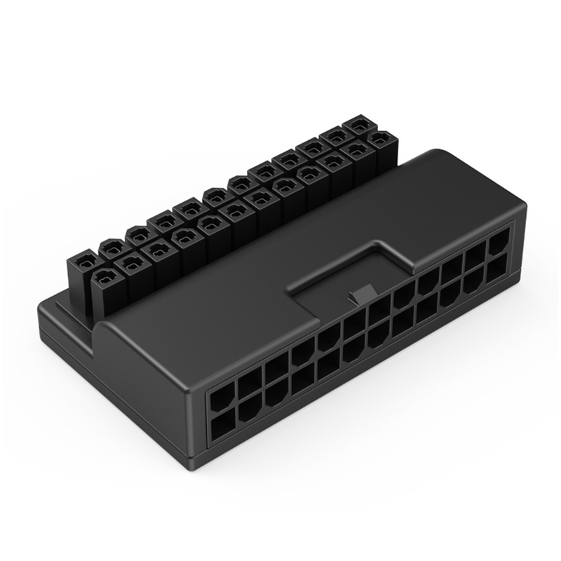 24Pin 90° Atx Power Adapter 24P 90 Degree Power Supply Connector Steering Head for Computer Motherboard 1 PC 57x36x16mm
