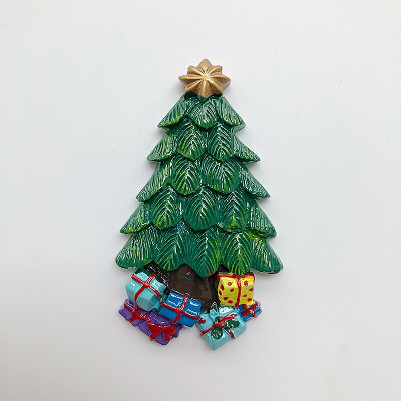 Aimants de réfrigérateur pour décoration de noël, accessoires en résine pour père noël, bricolage, ornements pour la maison,: Christmas tree C