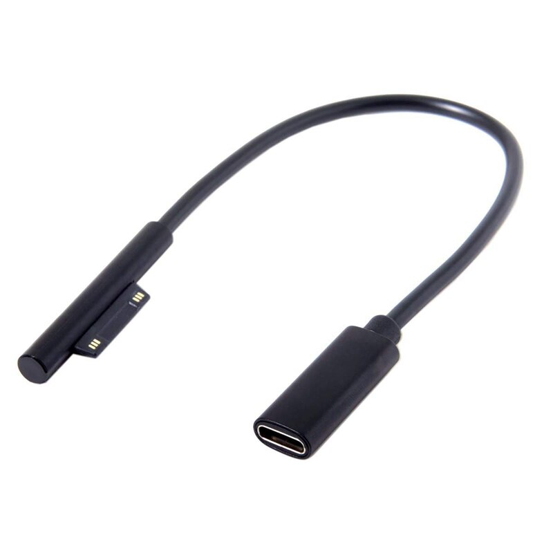 0.2M femelle USB-C câble de charge pour Surface Pro 6/5/4/3 Surface ordinateur portable 1/2, 45W 15V PD câble de charge