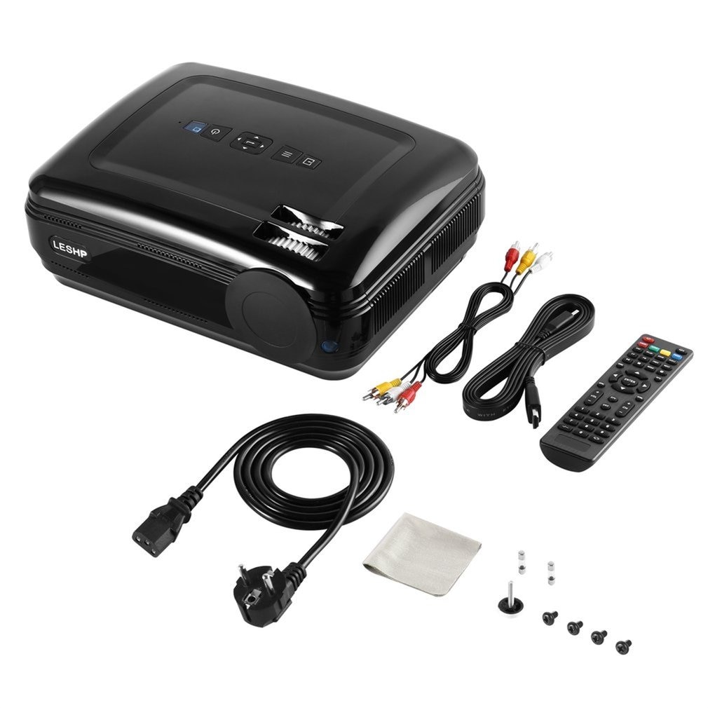 LESHP Multimedia 720P LCD proyector de alta resolución Cine en Casa teatro TV 3200LM HDMI VGA USB para Laptop TV
