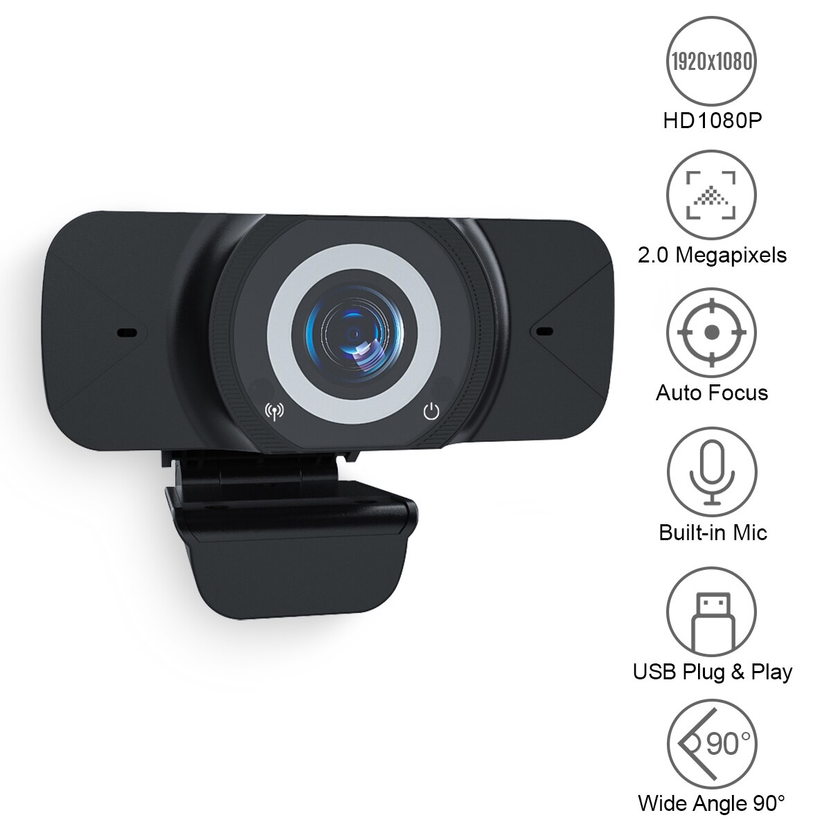 1080P HD Computer Kamera Video Konferenz Kamera Webcam 2 Megapixel Autofokus H.264 Video für Video Treffen Online Lehre