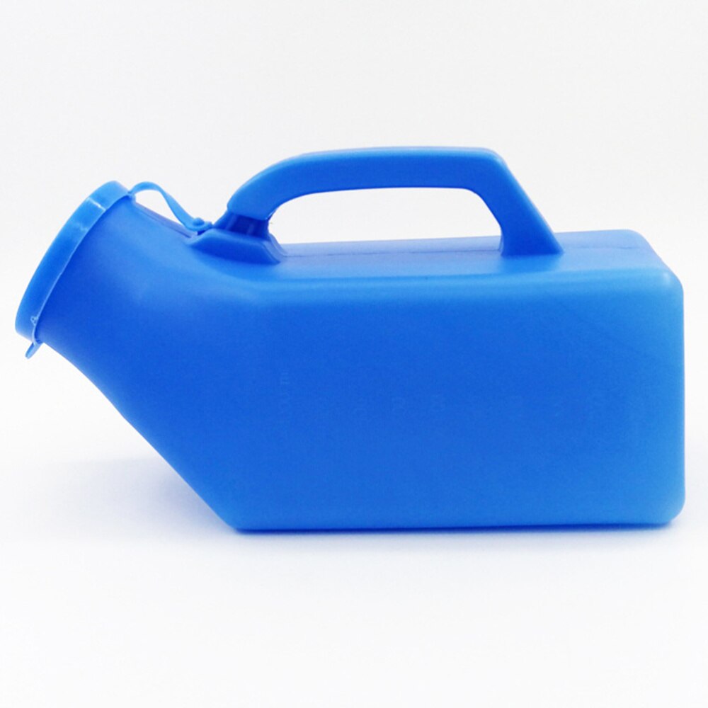 1Pc Draagbare Urinoir Fles Met Deksel Urinoir Potty Pee Fles Plastic Kamer Pot Voor Mannen Kinderen En Ouderen (blauw)