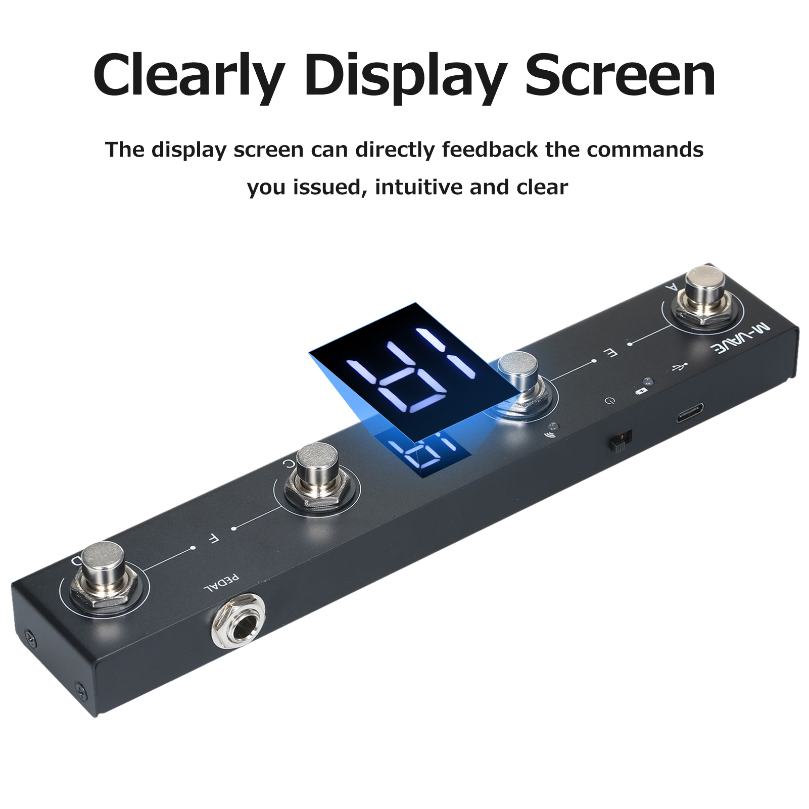 Contrôleur MIDI sans fil bluetooth, Rechargeable, 4 boutons, Portable, pédale, application, pour guitare, M-VAVE