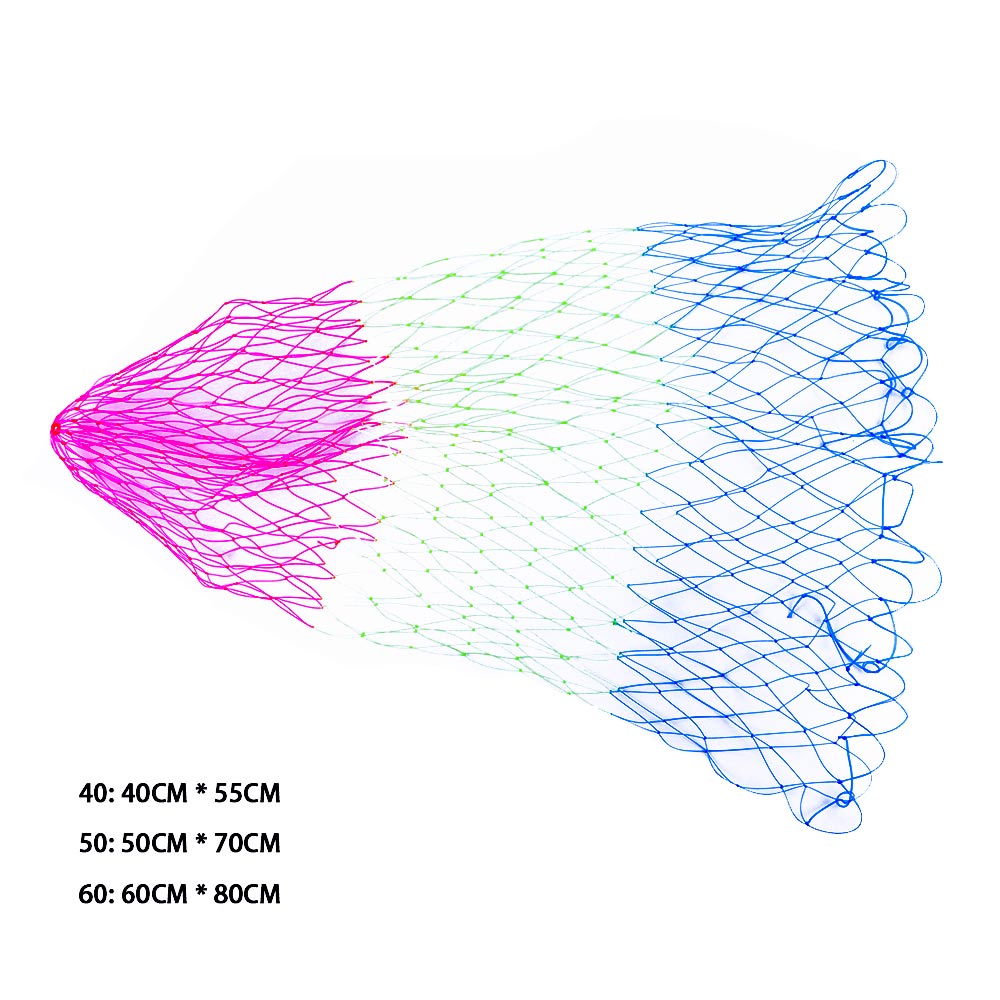 3 Sizes Nylon Fishing Nets Collapsible Fishing Tools Rhombus Mesh Hole Depth Folding Nylon Landing Dip Net