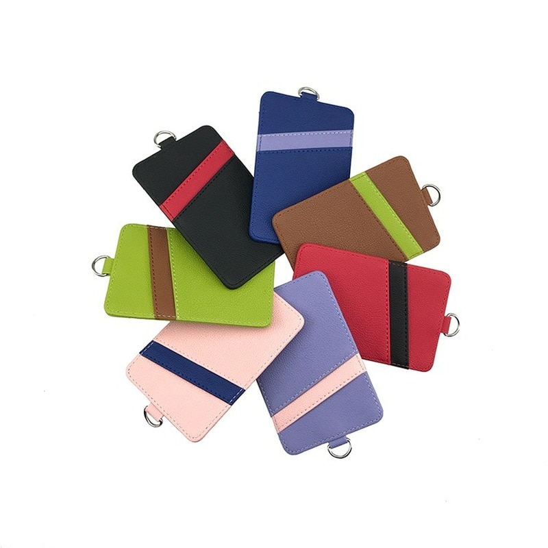 Motekvinner menn pu lær id kredittbankkortholder studenter busskortetui lanyard mannlig besøk dør identitetsmerke kort deksel