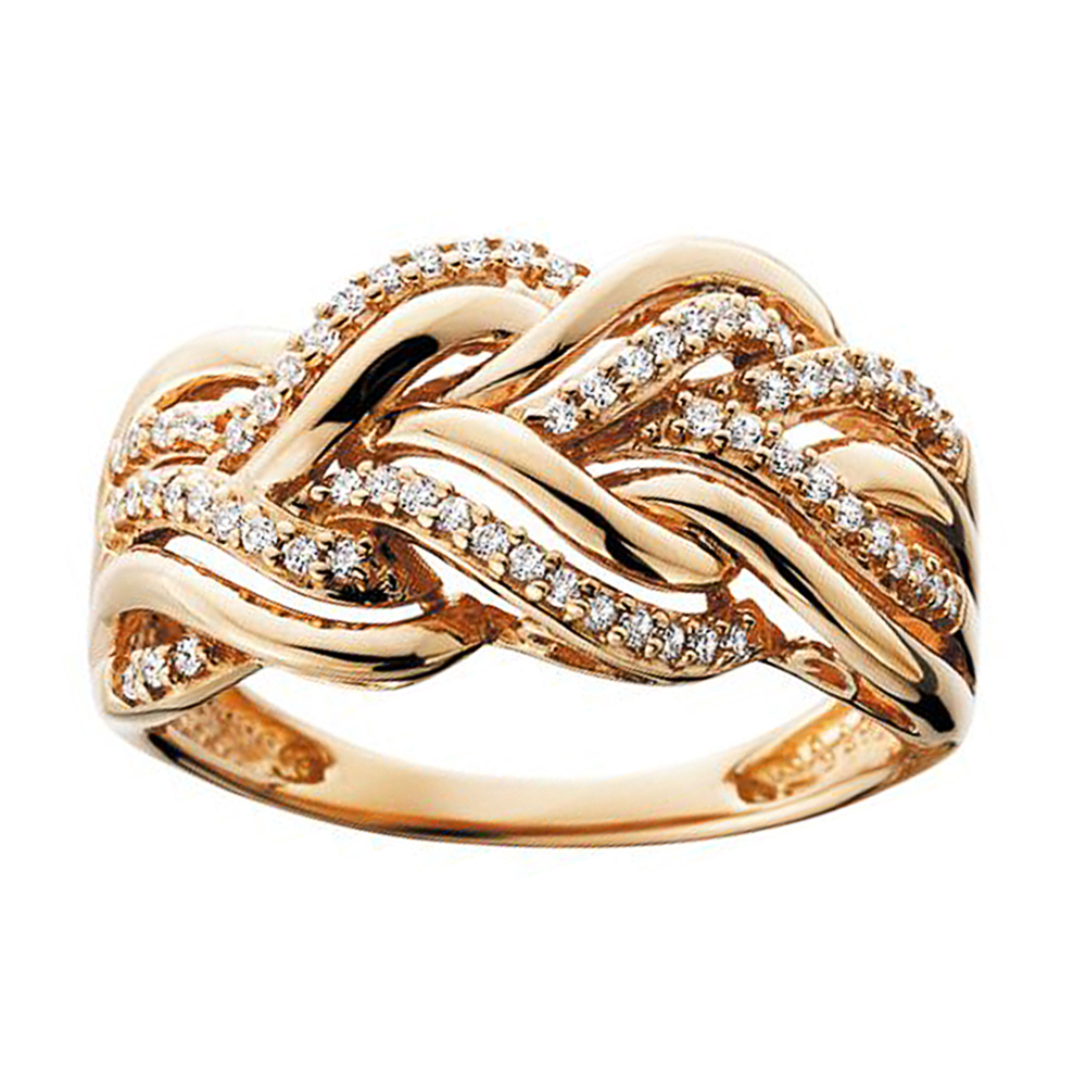 Huitan Trend Gold Color Rings for Women Twist Luxu... – Grandado