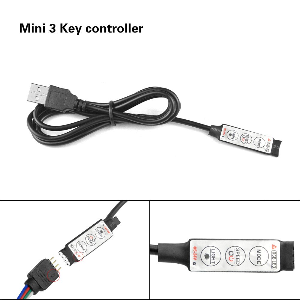 DC 5 V USB LED RGB Controller Mini 3 Sleutels Dimmer 24Key 44key IR Afgelegen 17 Toetsen RF Draadloze Afgelegen controle voor USB RGB LED Strip