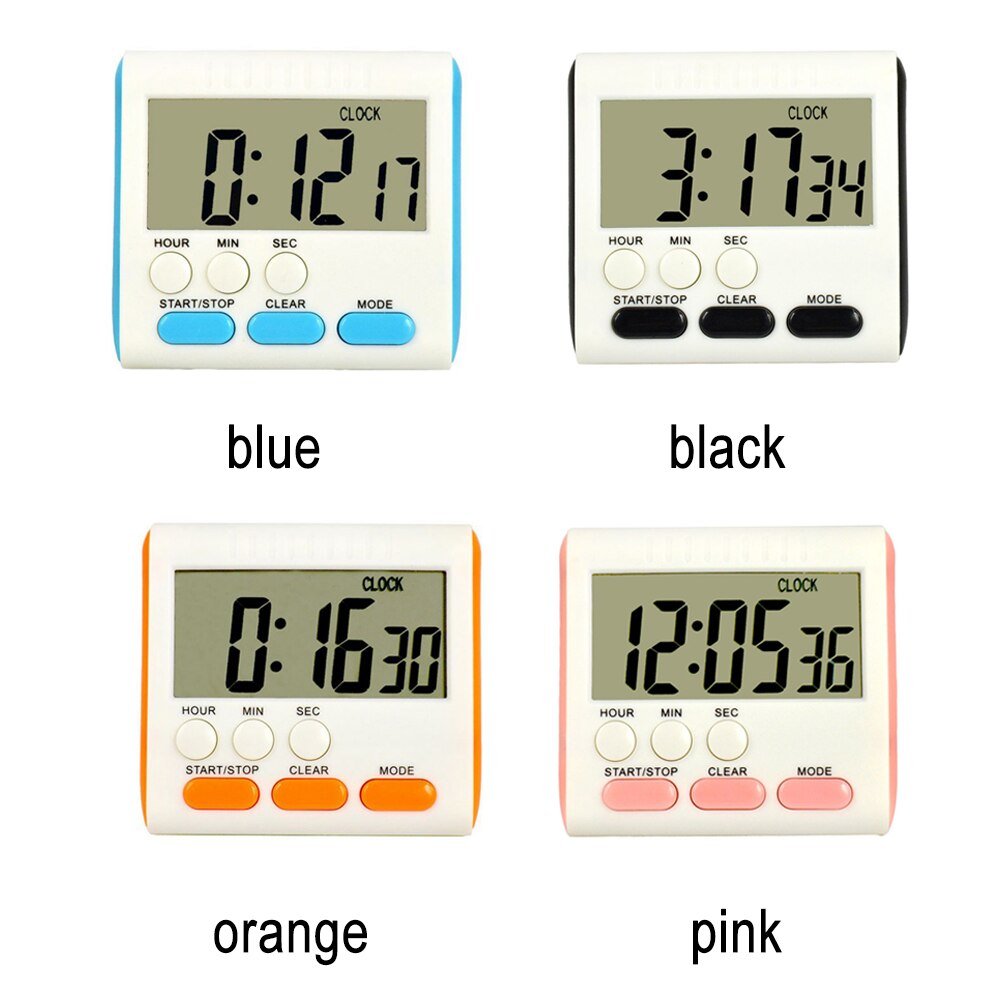 Magnetic Large LCD Digital Kitchen Timer with loud Alarm Count Up& Down Clock to 24 Hours