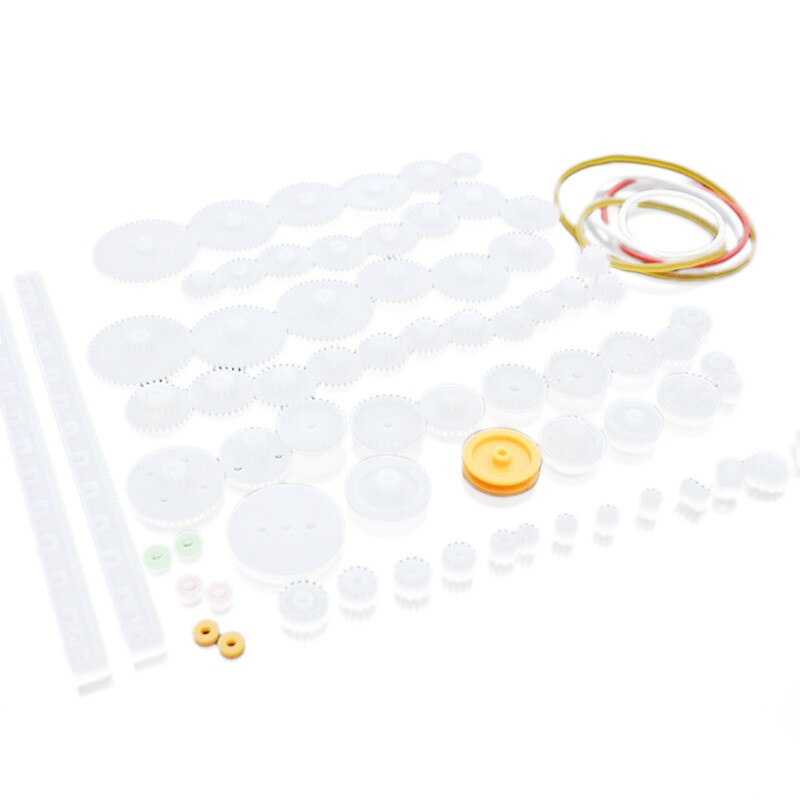 Plastic Gear Rack Pulley Belt Worm Gear Single-And Double-Gear 8-56 Teeth Solid Color Simple Gears 75 PCS/Lot