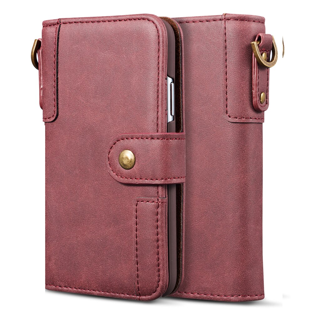Luxe portemonnee tas telefoonhoesje voor huawei  p30 / p30 pro  / p30 lite / nova 4e vakken kaartslot magnetische knop flip cover coque: Voor huawei nova 4e / Rood