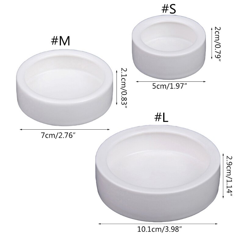 K5DC Witte Keramische Reptiel Ronde Feed Kom Worm Schotel Pet Bowls Mini Voedsel Water Anti-Escape Reptiel Feeder Voor anoles Bebaarde Huisdier