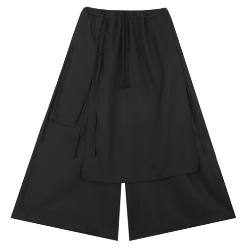 Homme ample jambe large Harem pantalon jupe pantalon hommes japon Streetwear Style Vintage décontracté Kimono pantalon: S