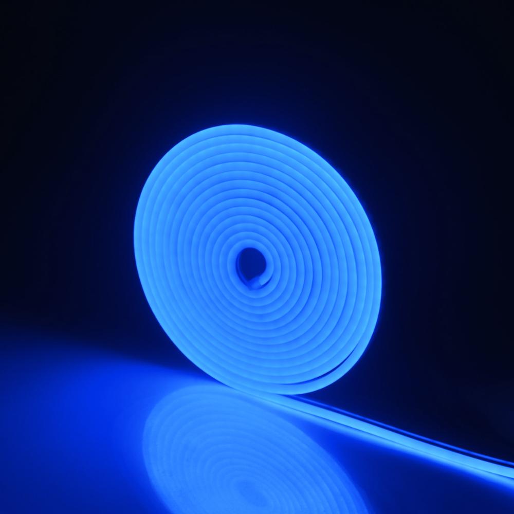 1 rulle 5m led neonlys 12v gør-det-selv neonskilt tape 7 farver vandtæt baggrundsbelysning led strip lys hjemme patis indretningslampe: Blå