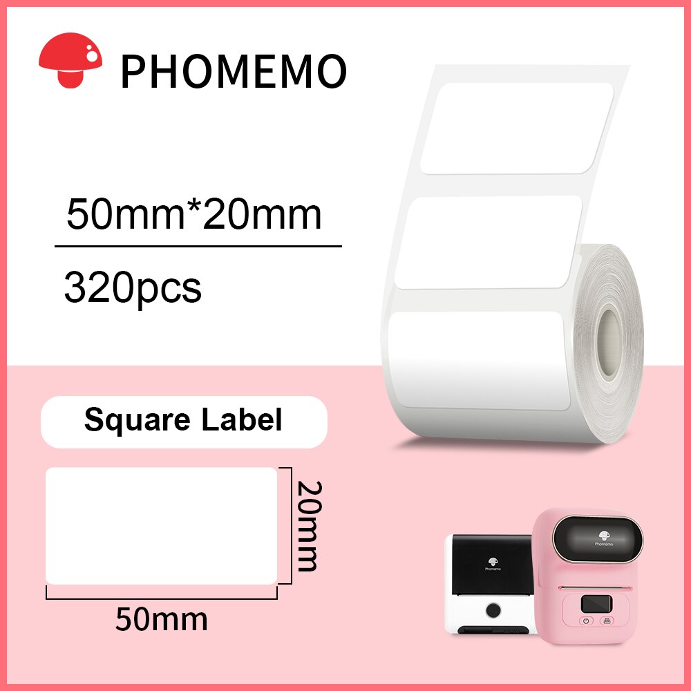 Phomemo – papier autocollant rectangulaire blanc, étiquette autocollante pour imprimante Phomemo M110/M200, Identification étanche