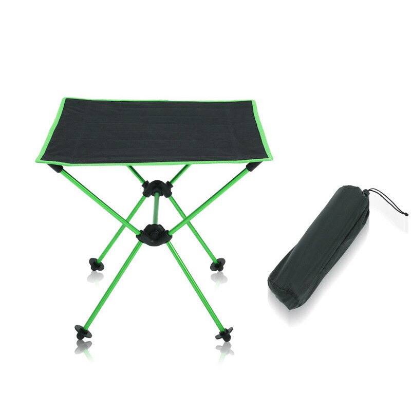 Bærbart oxford klud campingbord letvægts sammenfoldeligt stabilt mesas plegables udendørs rejser vandreture picnic bbq foldebord: Grøn