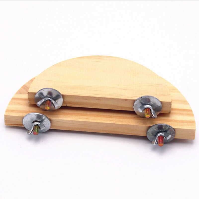 Plataforma de madera para loros y aves, tabla de estación para perchas y ramas de hámster, accesorios para jaulas de pájaros, plataforma de salto para pájaros semicirculares