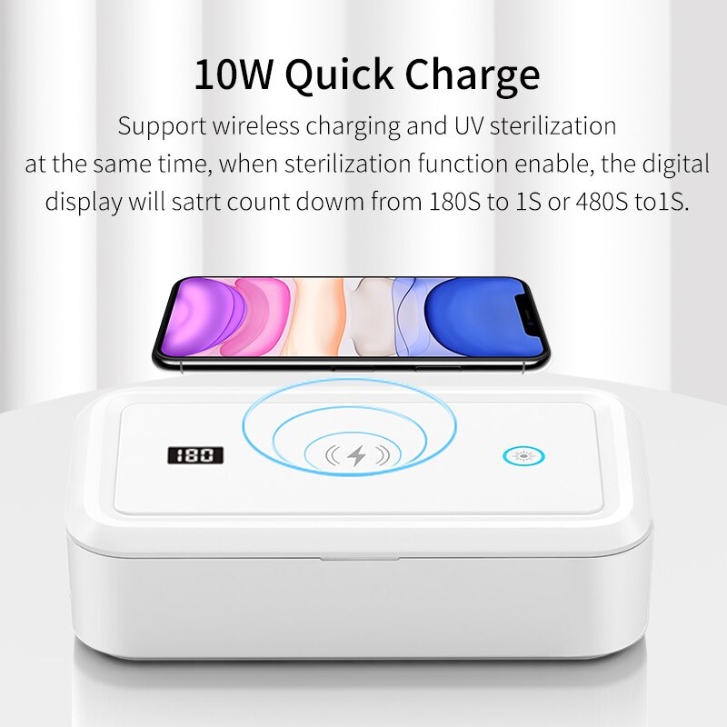 4 in 1 Multifunctional UV Sterilizer Disinfection Box Apple Watch Airpods Sterilization Box Wireless Charging Box for iphone X: style 2