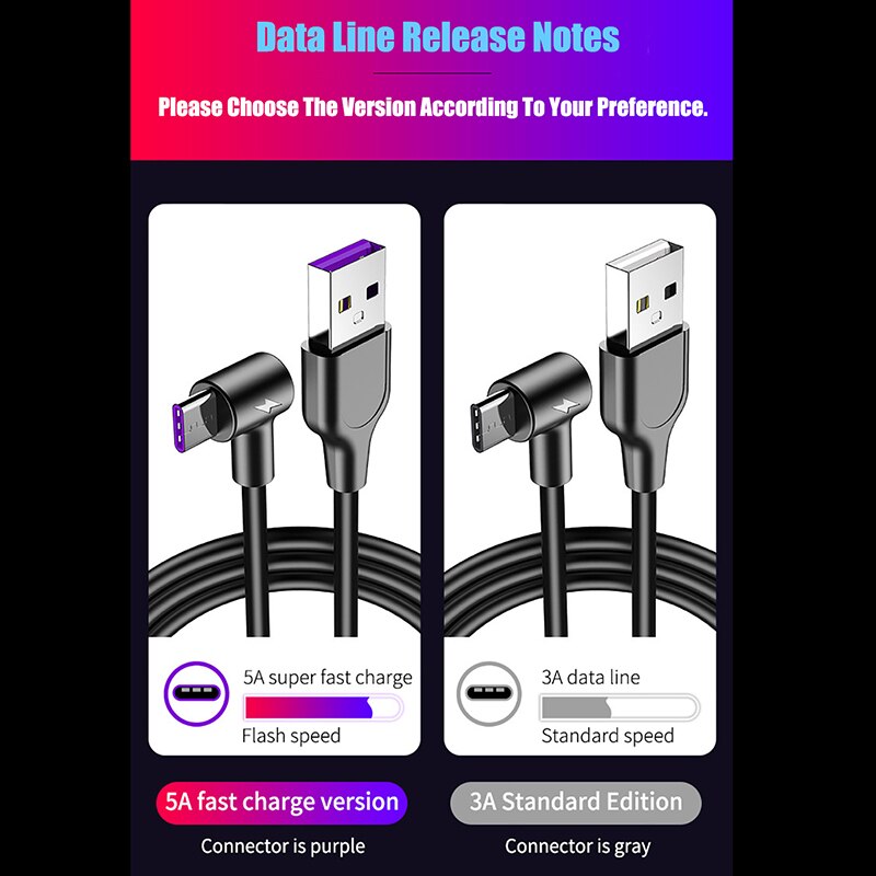 5A Tipo C Cabo USB Para Huawei Companheiro P30 Pro P20 20 Carregamento Rápido-Tipo C C USB Cabo Para Samsung Xiaomi Super Carregador S10 Kable