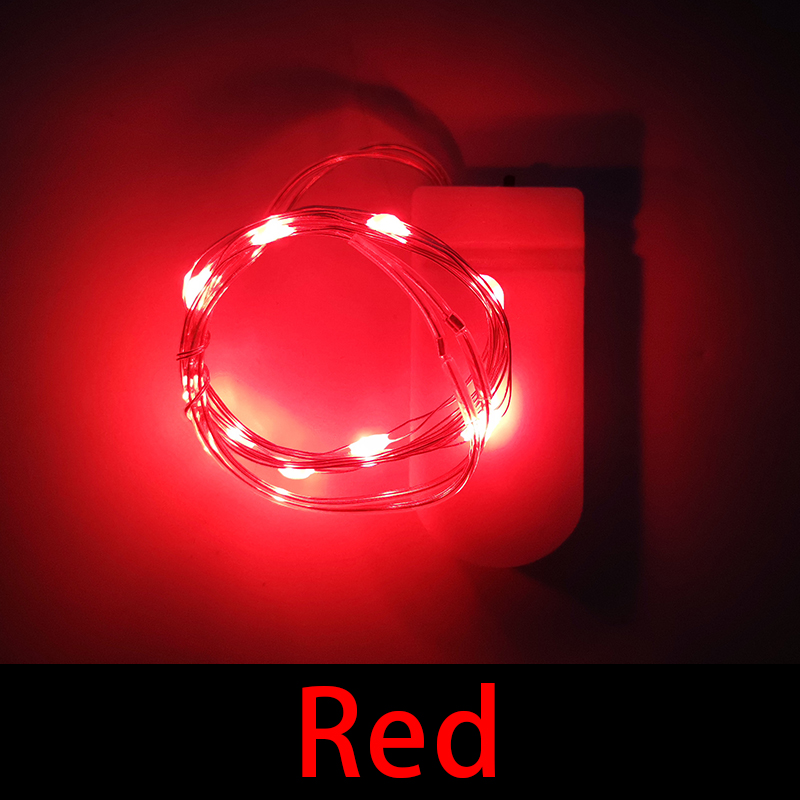 Vanntett lyslenke med  cr2032 batterier, led-mini-julelys av kobbertråd, til bryllup, julegirlanderfest