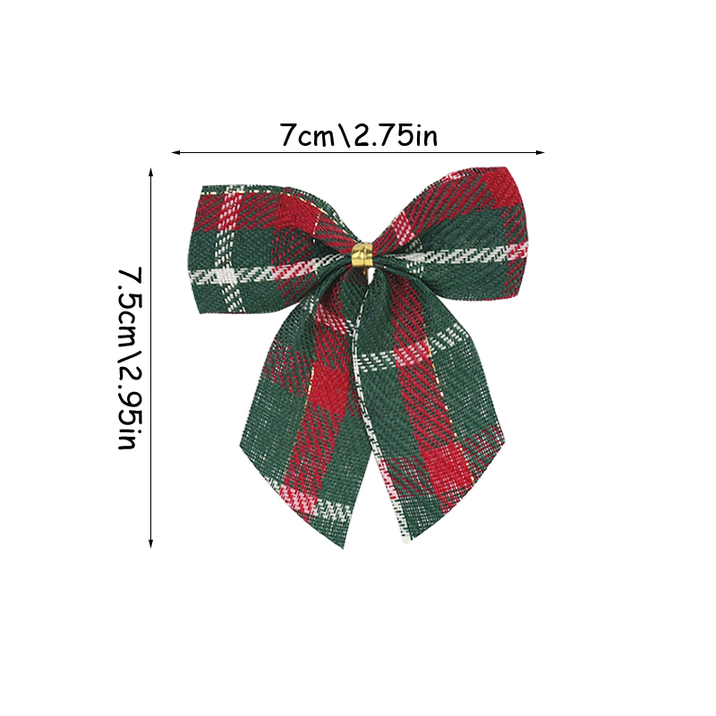 10/20Pcs Christmas Bows Tie Decoration Red Green Bow-knot Merry Christmas Tree Decor Pendant Year Navidad: L / Olive