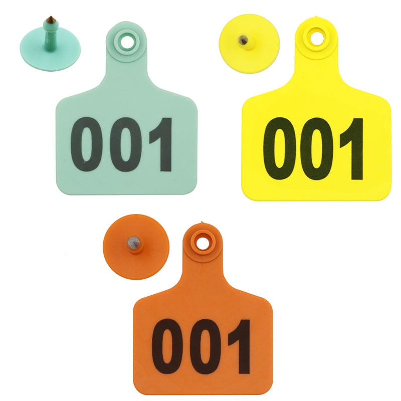 100Pcs Farm Animal Oormerken Nummer 001-500 Koe Vee Identificatiekaart Tpu Oor Tag Borden Met Woorden oorbellen