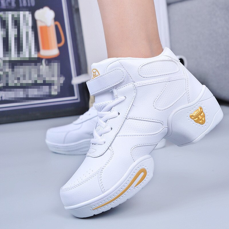 Buty do tańca kobieta panie nowoczesny miękka podeszwa Jazz trampki skórzane oddychające lekkie kobiece taniec Fitness Sport