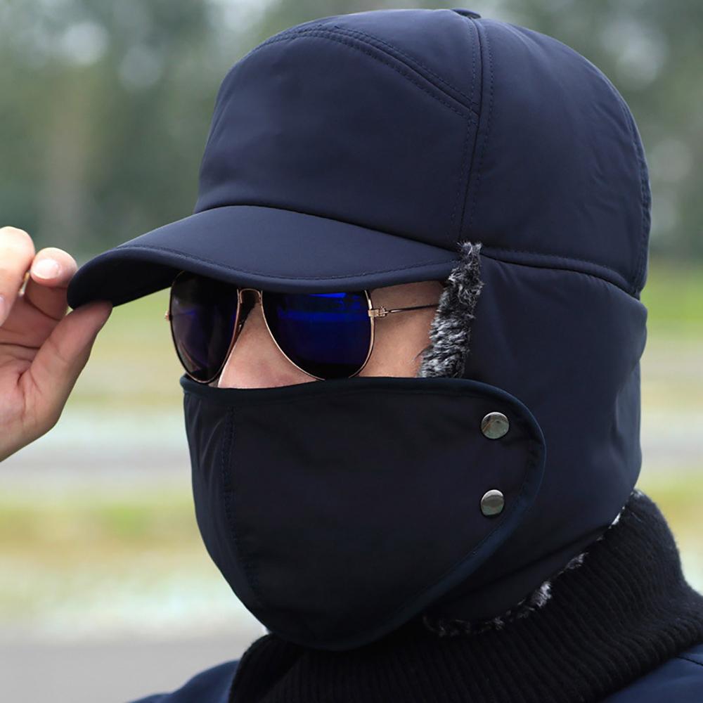 Czapka Zimowa Termiczna - Gruba Sztuczna Futro - Maska na Uszy - Narciarska Miękka Pluszowa
