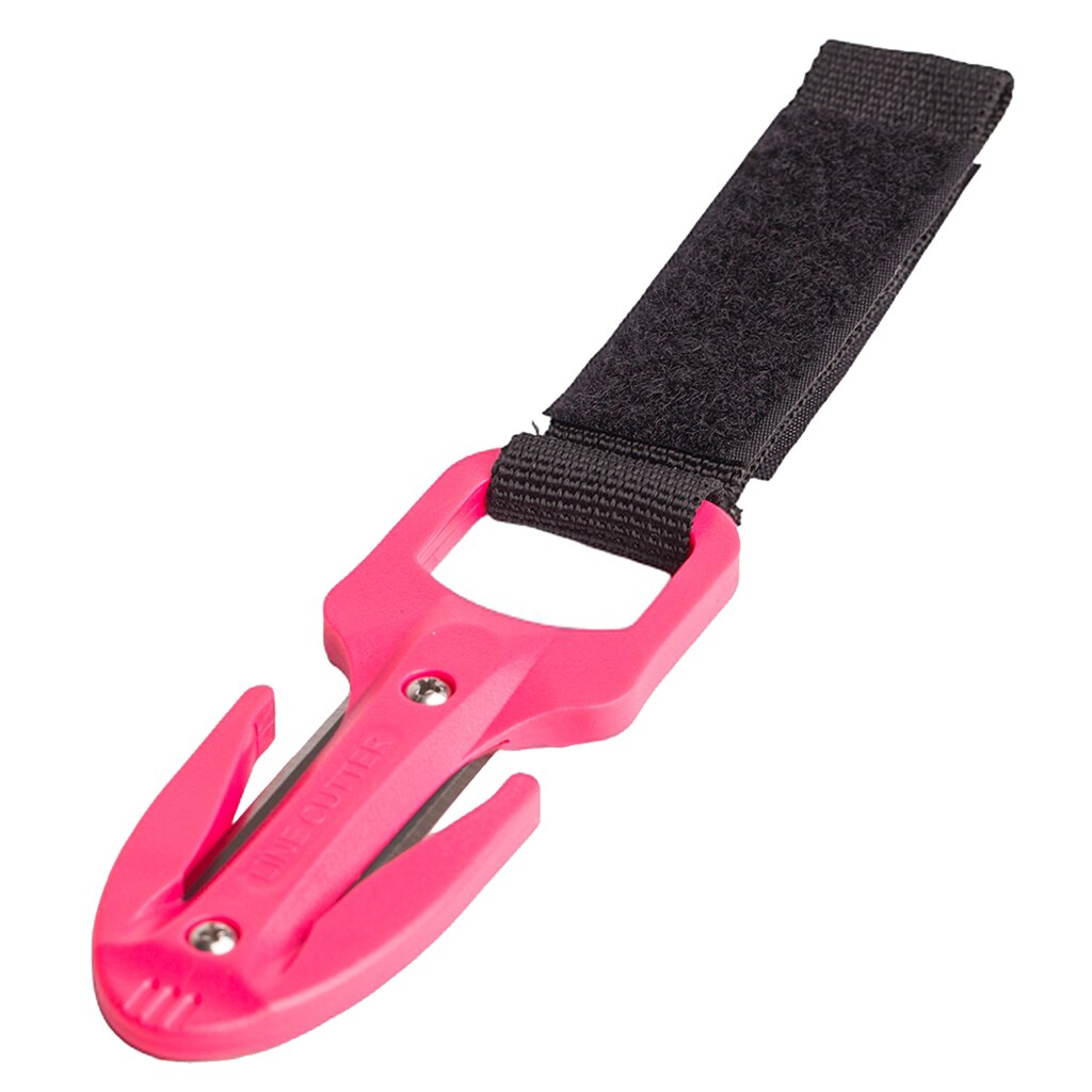 Fiskesnøre kutter dykker kabel kutter dykker kniv med blader pose dykker tilbehør: Rosa