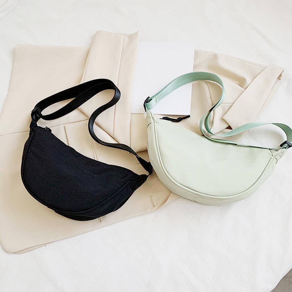 Nylon Crossbody Bag Hobo Sling Crescent Bag Dumpling Small Bag Casual Shoulder Adjustable Women Purse Bag Handbag S T6O3