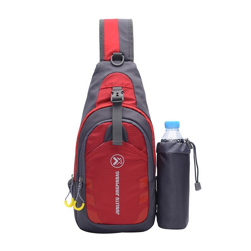 Sling Bag Chest Shoulder Backpack Crossbody Bags With Bottle Holder For iPad Tablet Outdoor Camping Hiking: Red