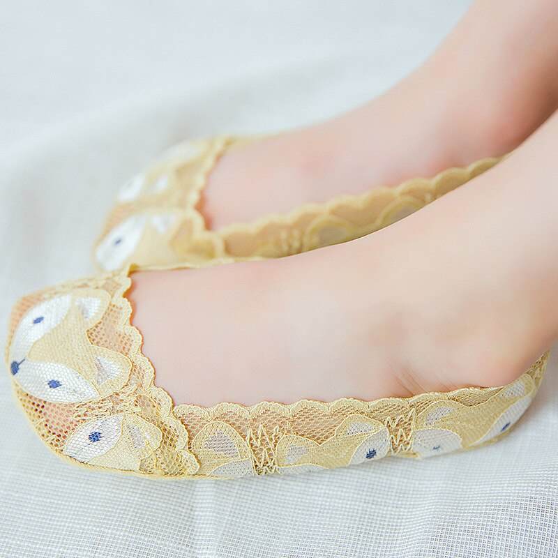 Chaussettes antidérapantes en dentelle pour bébés filles, mignonnes, en bateau, en dentelle florale, Kawaii, pour enfants, chaussures d'été