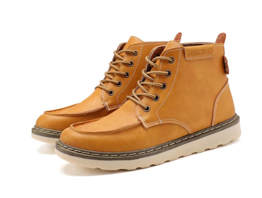 2019nowe wiosenne buty robić kostek męskie koreańskie wersje trendu, aby pomóc żółtym butom kombinezony botki z wysokimi buty z cholewami mężczyzn: żółty / 9