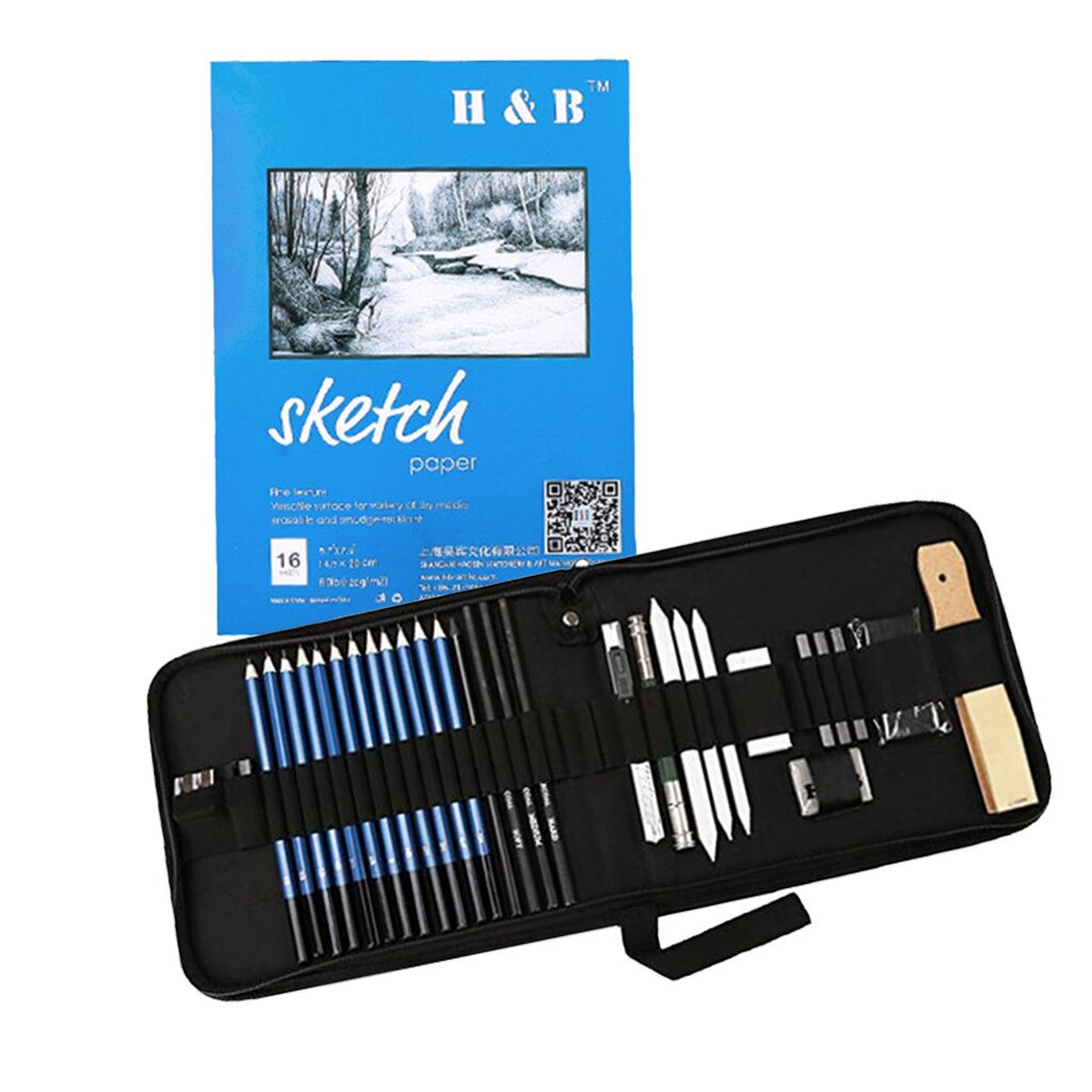 Sketching Pencil Set 2H-8B Break-resistant Artist Student Drawing Tools Kit