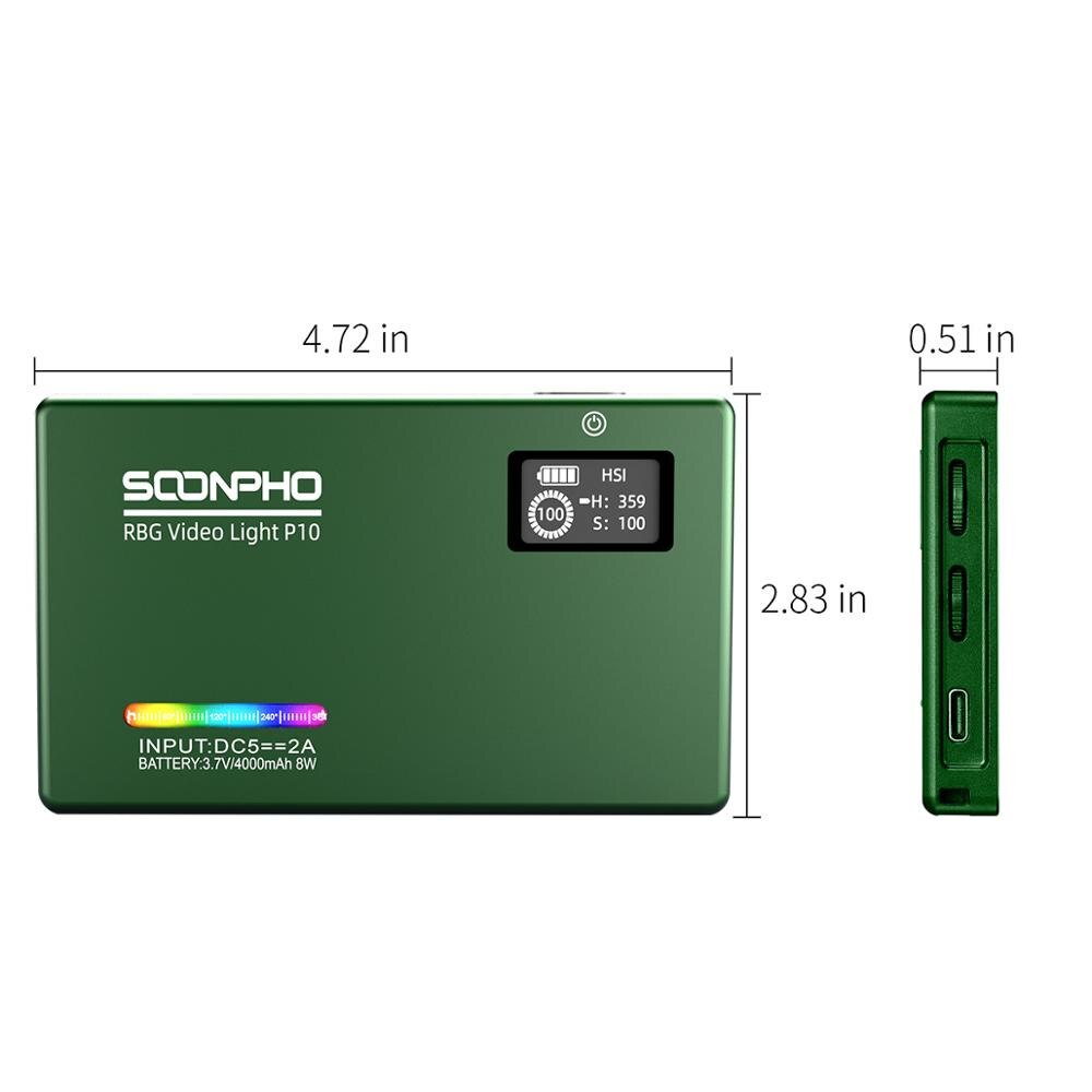 Soonpho Rgb Led Camera Licht Full Color Output Video Light Kit Dimbare 2500K-8500K Bi-Kleur panel Licht Met Cri 95 +