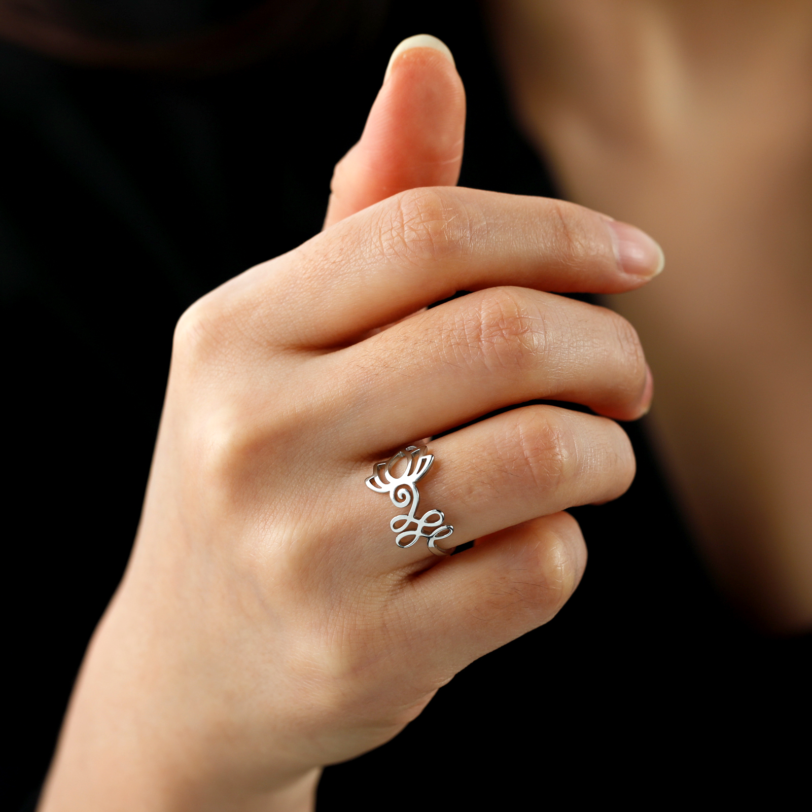 Anillo de nota musical de HIPEE para mujeres y niñas, anillos cerrados de acero inoxidable, de boda bohemios para mujer, joyería
