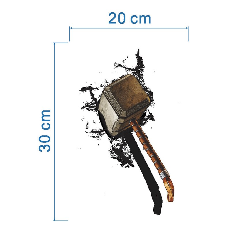 Creatieve Hamer Crack Muursticker 3D Muurdecoraties Verwijderbare Muursticker Voor Badkamer Toliet Home Decoratie, 20x30cm