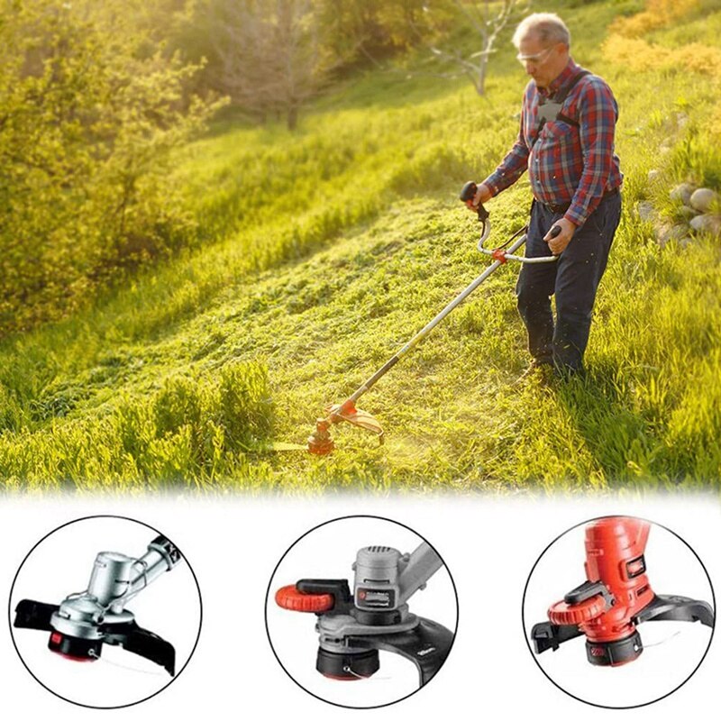 Retail Universal Aluminium Trimmer Head String Nylon Mowing Trimmer Head Spool Head Brushcutter With 2 Roll Strimmer Cord