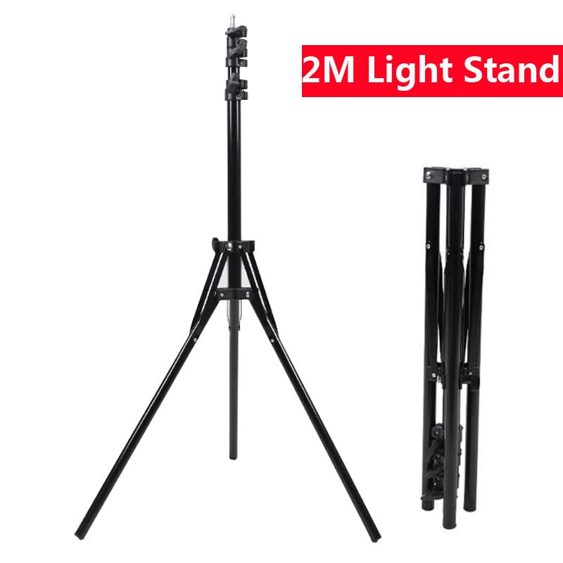 2M Photography Light Stand Foldable Heavy Duty Tripod Stand for Photo Studio Softbox Flash Reflector Lighting Background Stand