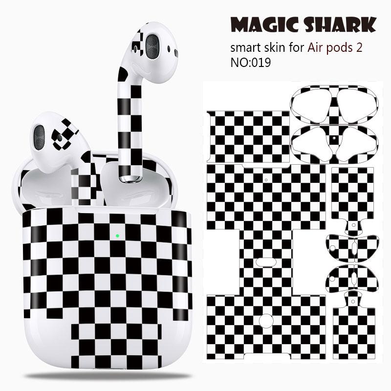 Magic Shark Clear Leaf Flower The North Face Leopard Cells Ultra Thin Sticker Case Film for Apple Airpods 2 Airpods2 001-019: 019