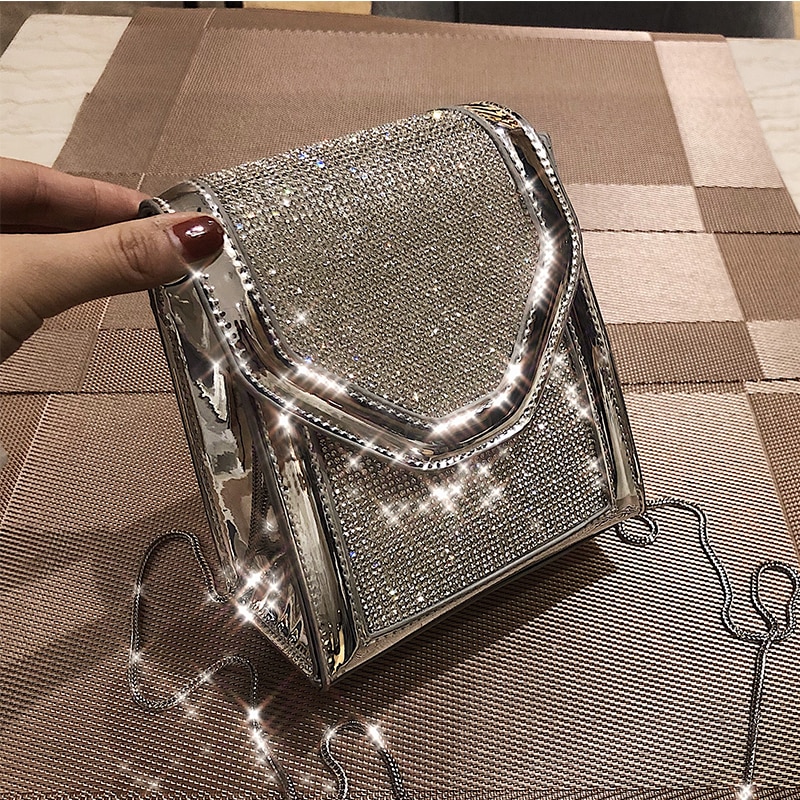 Sac à main carré diamant en cuir PU, sac pour téléphone nouvelle été , sac à main de styliste, sacs à bandoulière avec chaîne