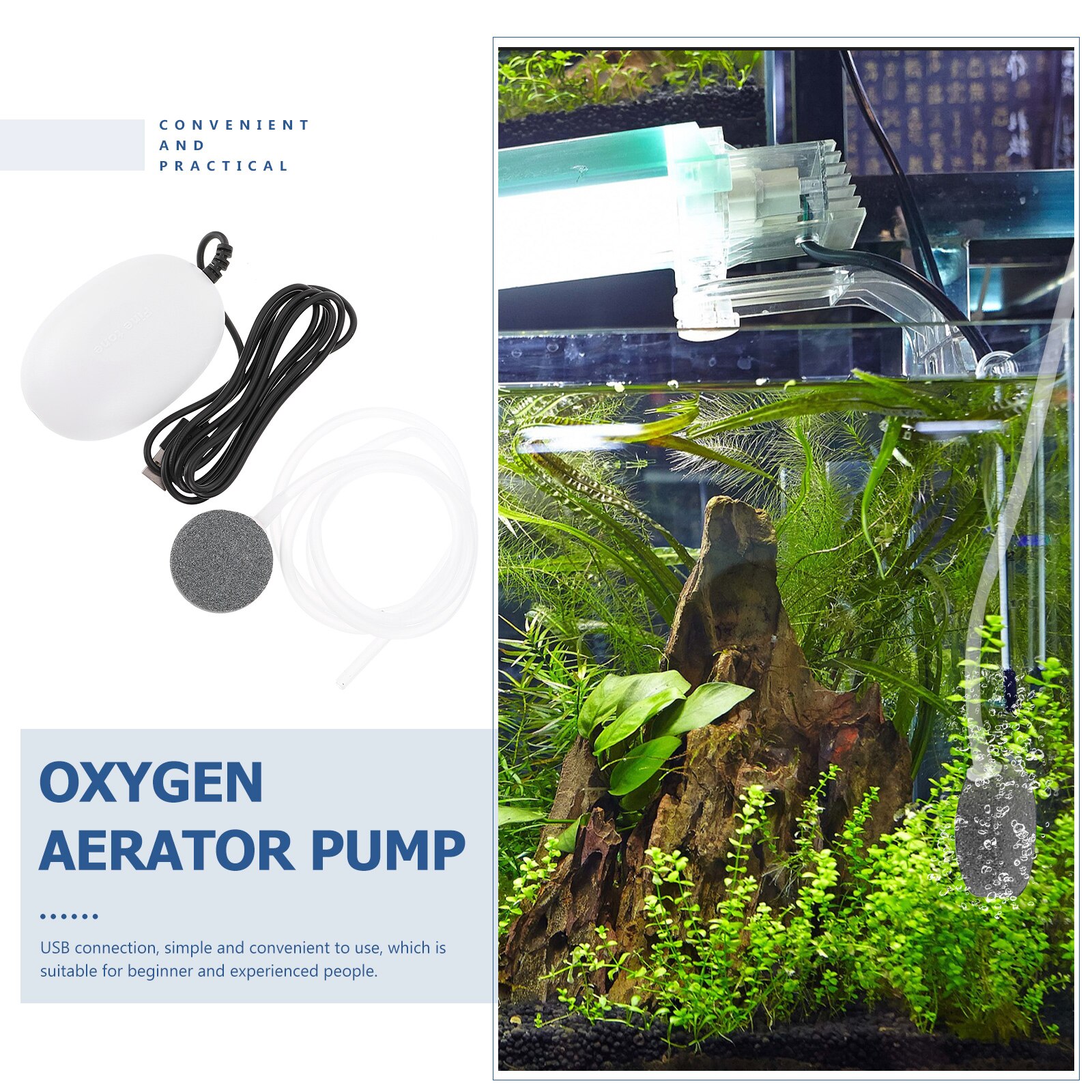 1 Set of Small Aquarium Air Pump USB Air Pump Portable Aquarium Bubbler