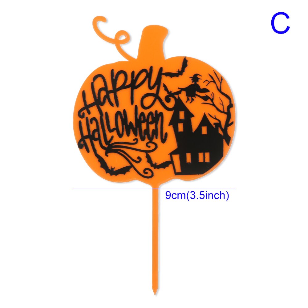 Halloween cupcake toppers dekorer blokk buh Alv spøkelse edderkopp heks lue katt kake dessert kake dekorasjon toppers festutstyr: C
