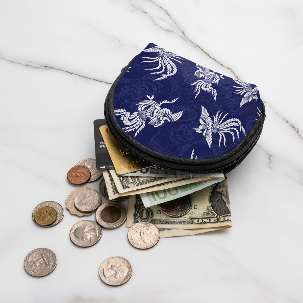 Kvinders pung kort kvinder pung pung punge til kvinde kortholder lille dame pung kvindelig orientalsk phoenix