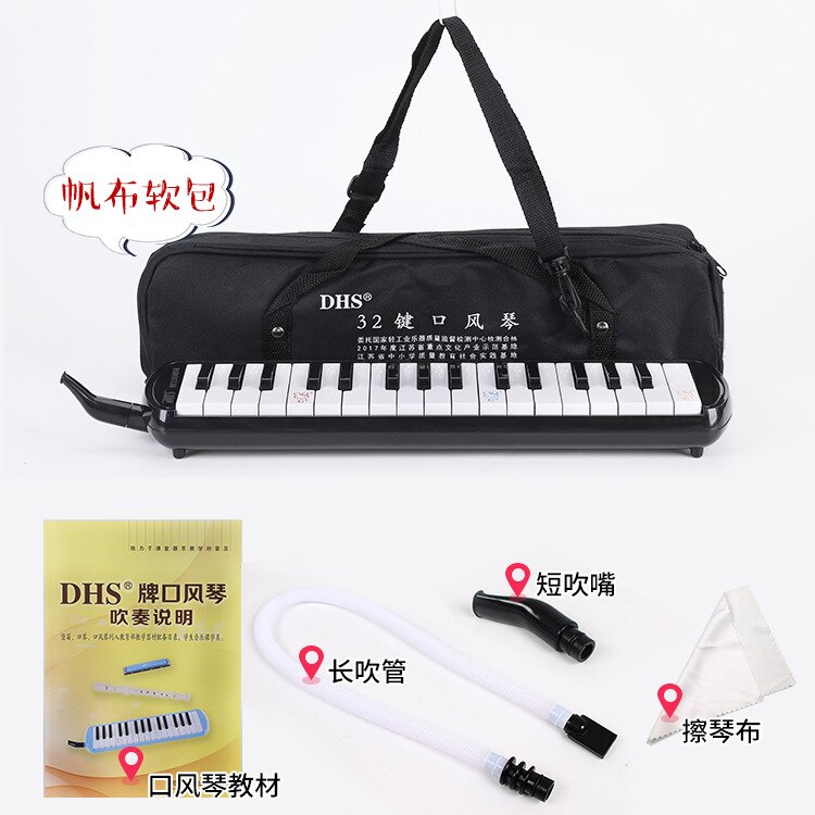 Organo a bocca durevole 32/37 tasti per pianoforte Melodica con borsa per il trasporto strumento musicale per gli amanti della musica regalo per principianti squisito: 32 keys nero